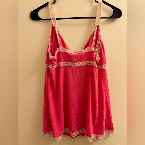 Vintage Y2k Valerie Bertinelli Women’s Medium Pink Slip Tank Lace Sleeveless - Picture 2 of 5